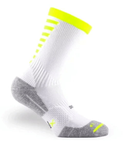 Calza Pdx Sport Padel Pro Bianca Giallo Fluo